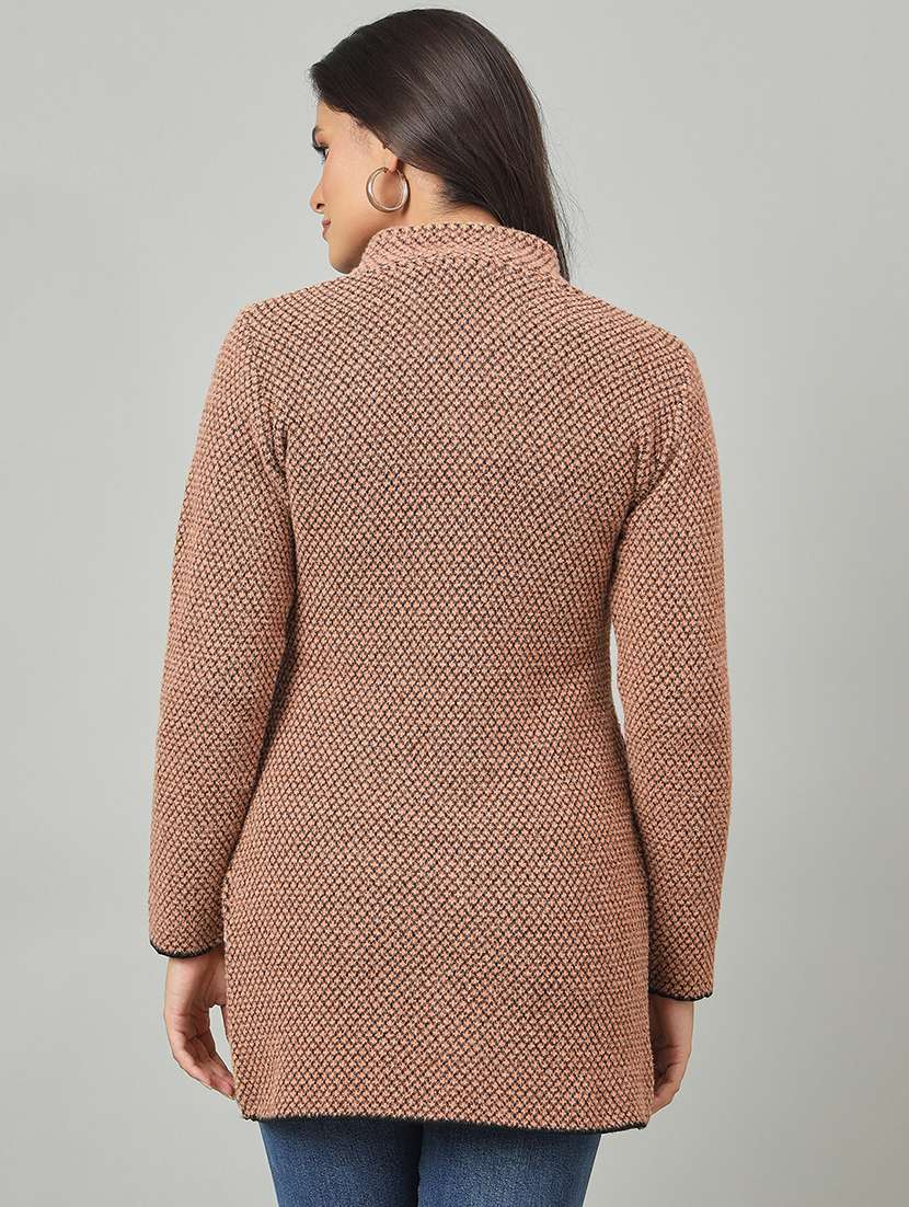 women self designed long sleeve cardigan - 22264360 -  Standard Image - 2