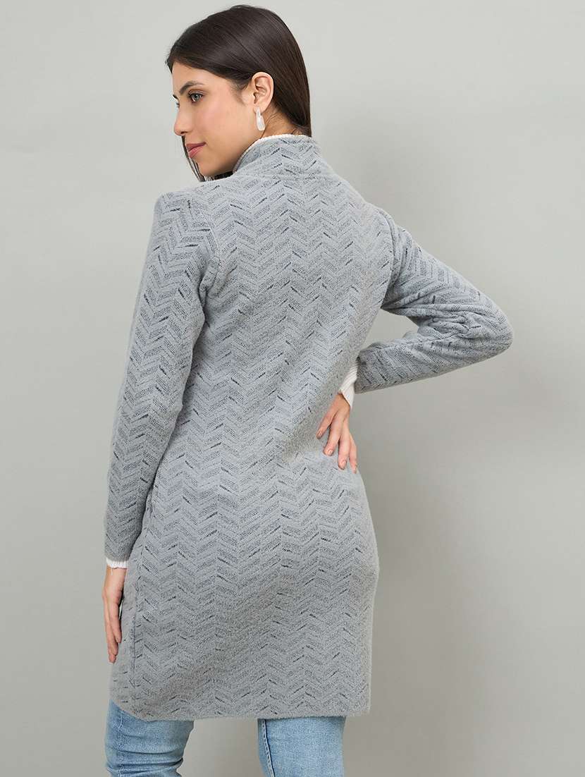 women self designed long sleeve cardigan - 22264362 -  Standard Image - 2