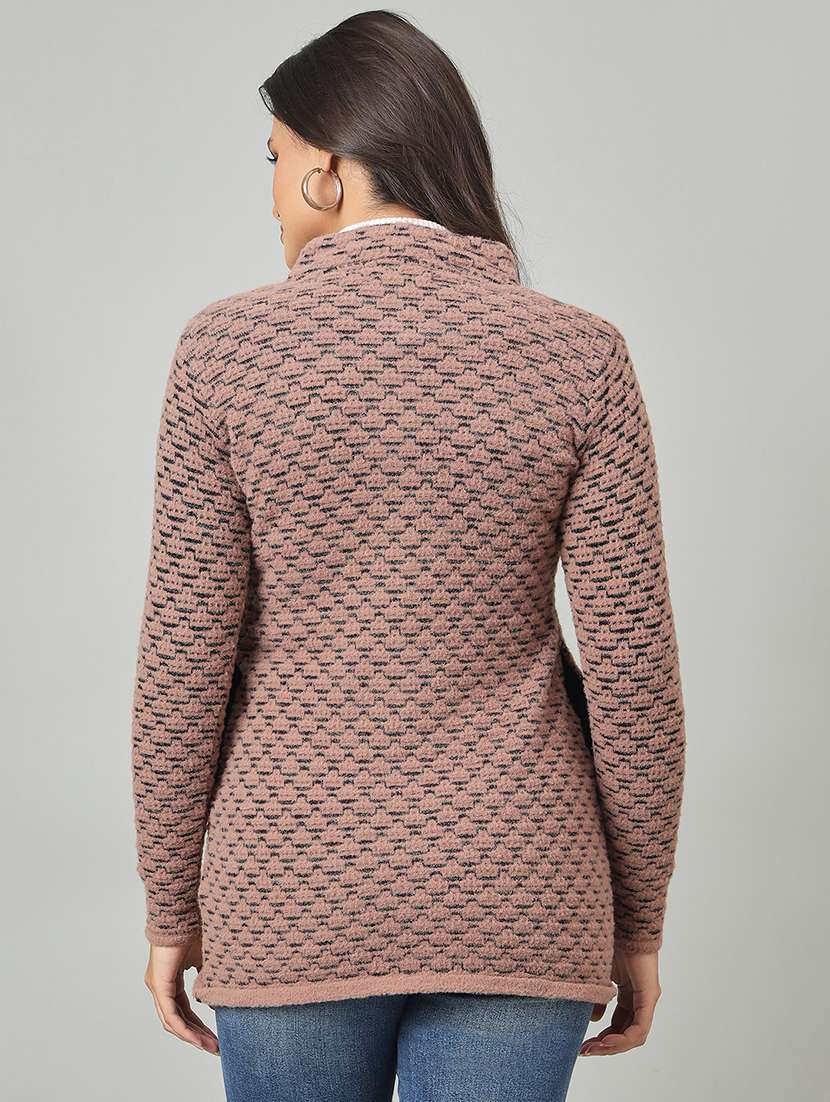 women self designed long sleeve cardigan - 22264365 -  Standard Image - 2