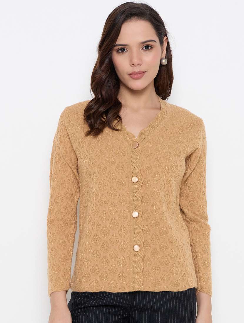 women self designed long sleeve cardigan