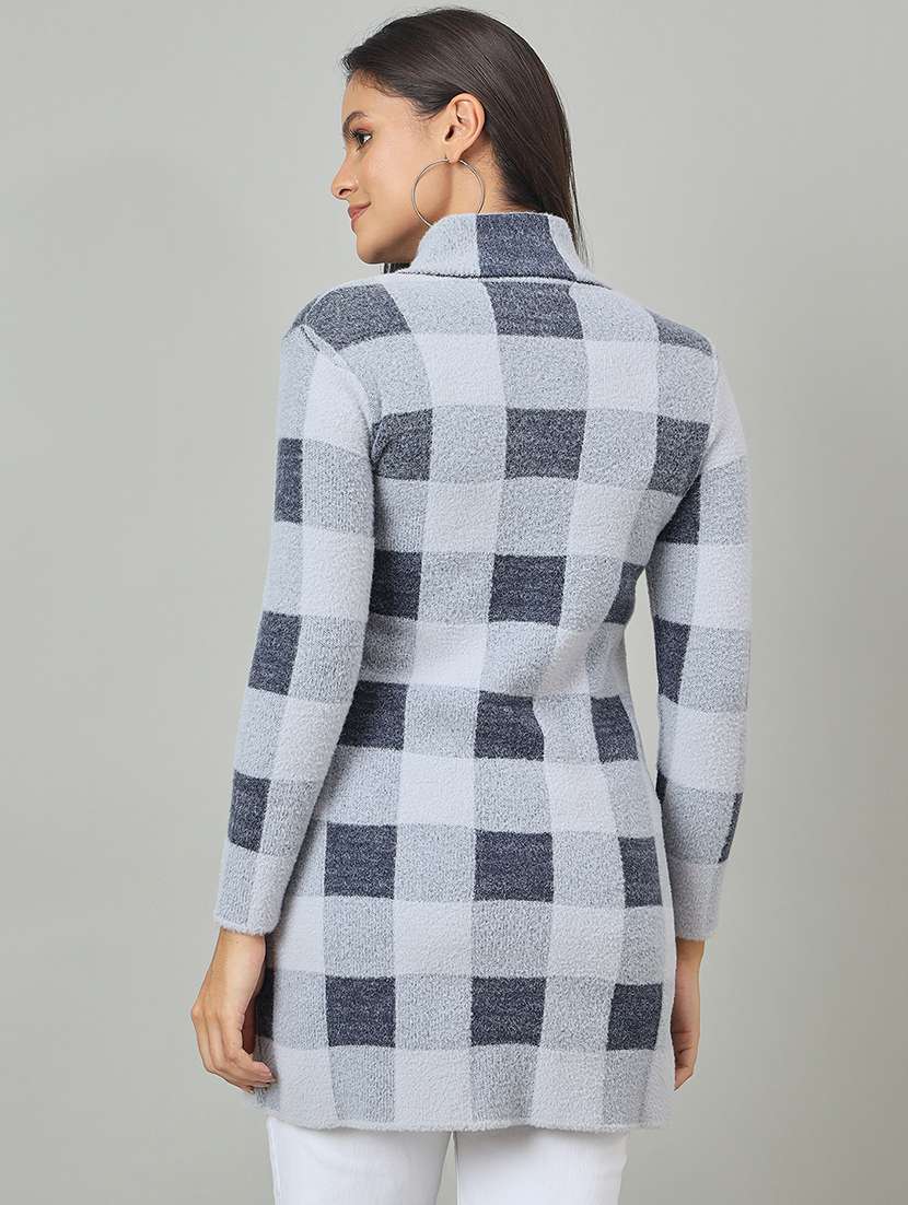 Women Self Designed Long Sleeve Cardigan - 22264374 -  Standard Image - 2