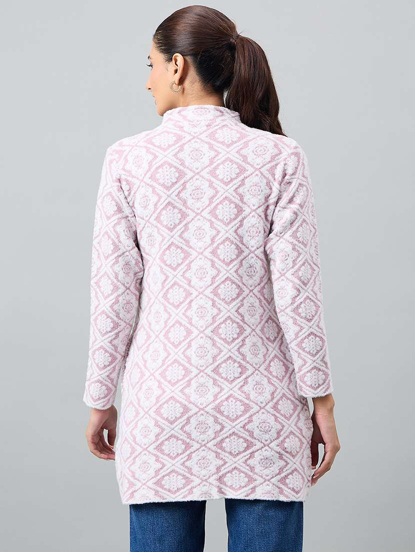 women self designed long sleeve cardigan - 22264380 -  Standard Image - 2