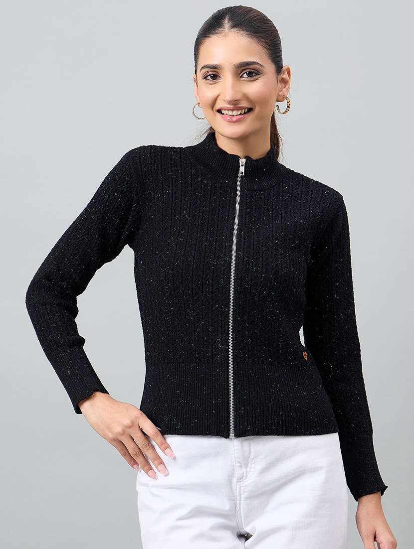 women self designed long sleeve cardigan