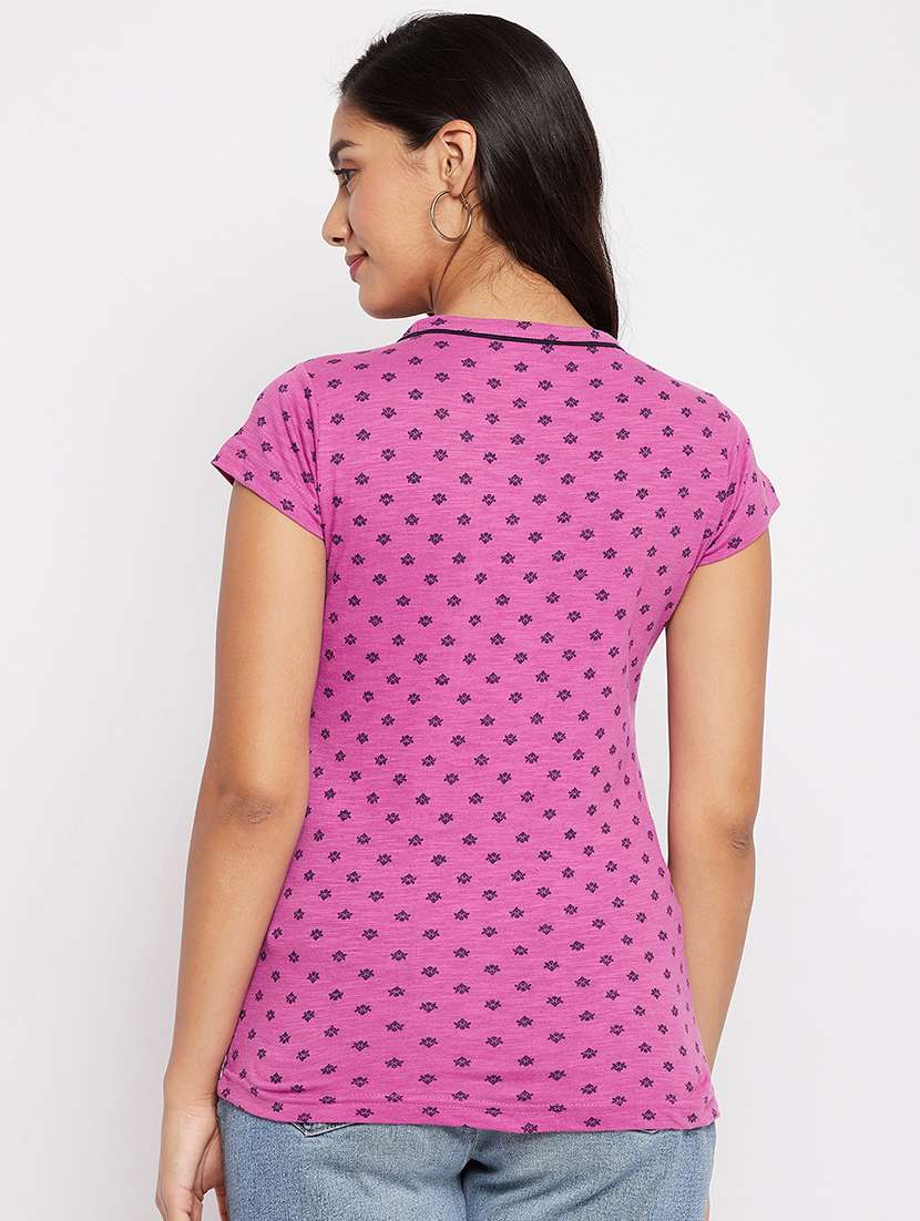Women Printed Short Sleeve Regular Top - 22264405 -  Standard Image - 2