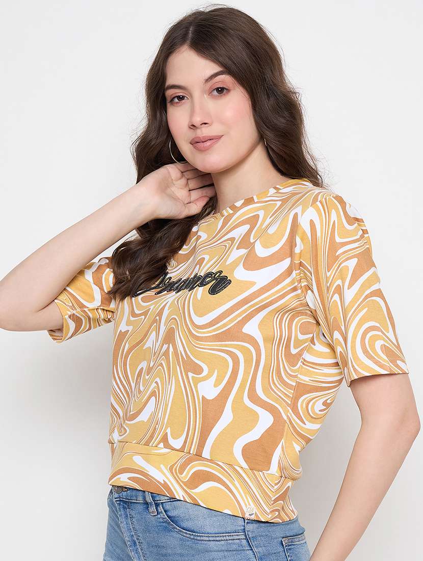 women printed short sleeve t-shirt