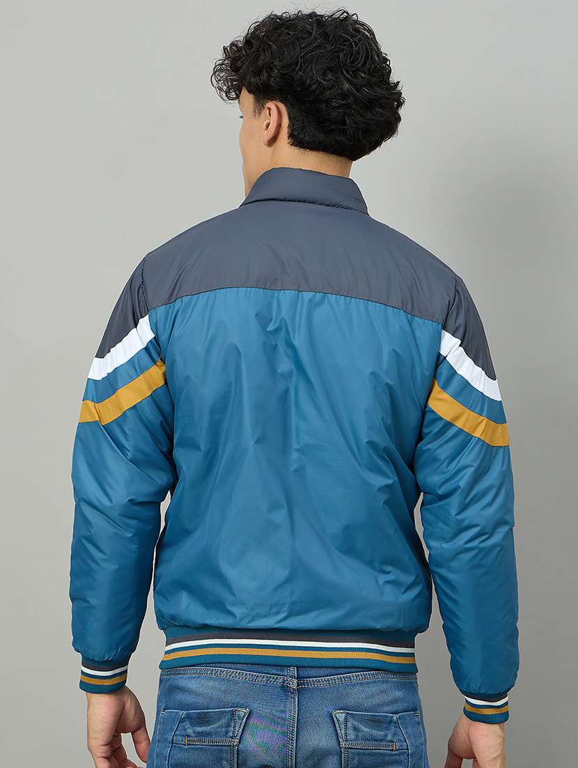 Men Colro Blocked Long Sleeve Puffer Jacket - 22264445 -  Standard Image - 2