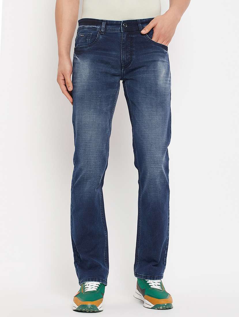 men solid mid rise slim fit jean