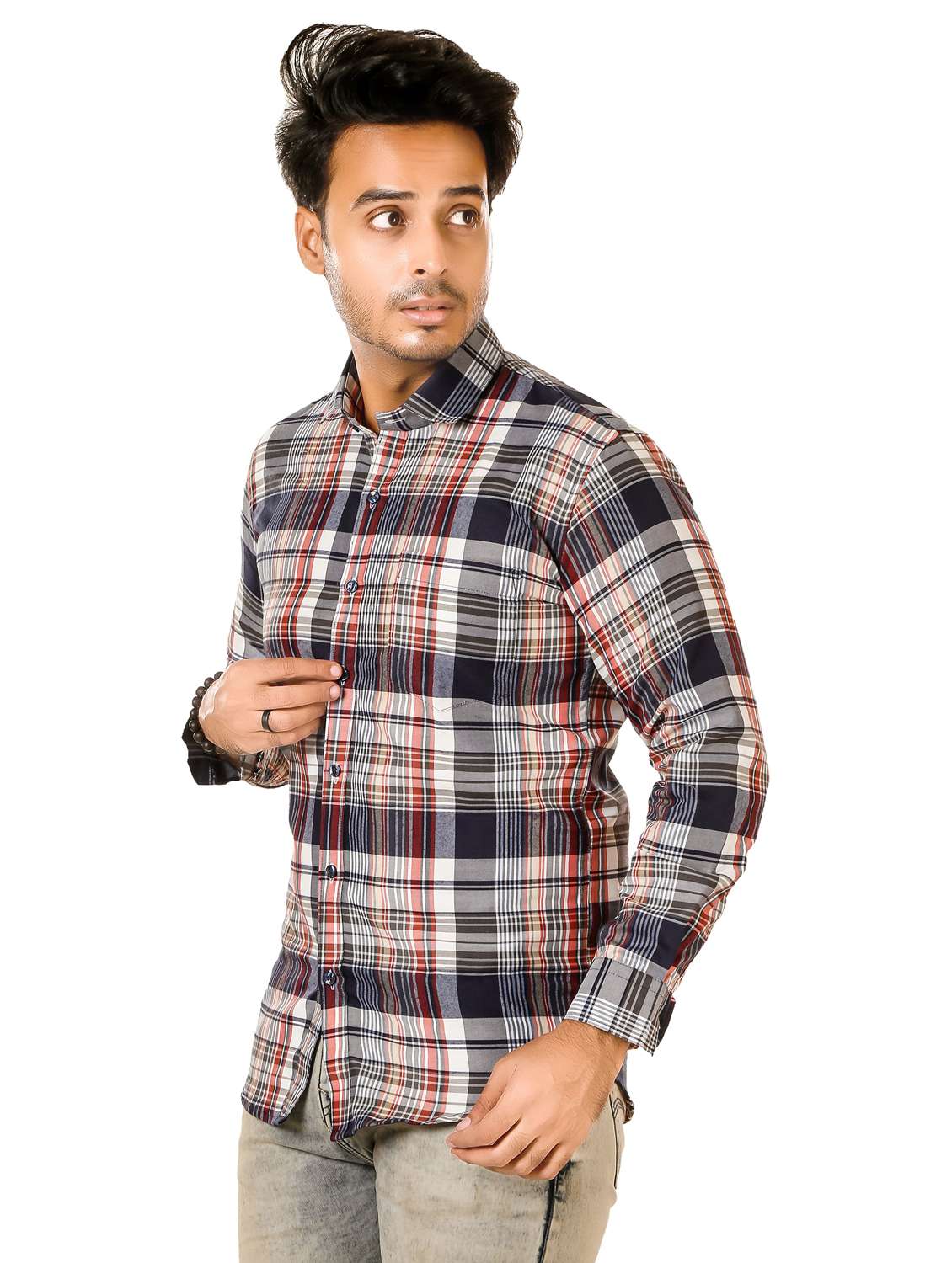 men checkered long sleeve regualr fit casual shirt - 22264483 -  Standard Image - 2