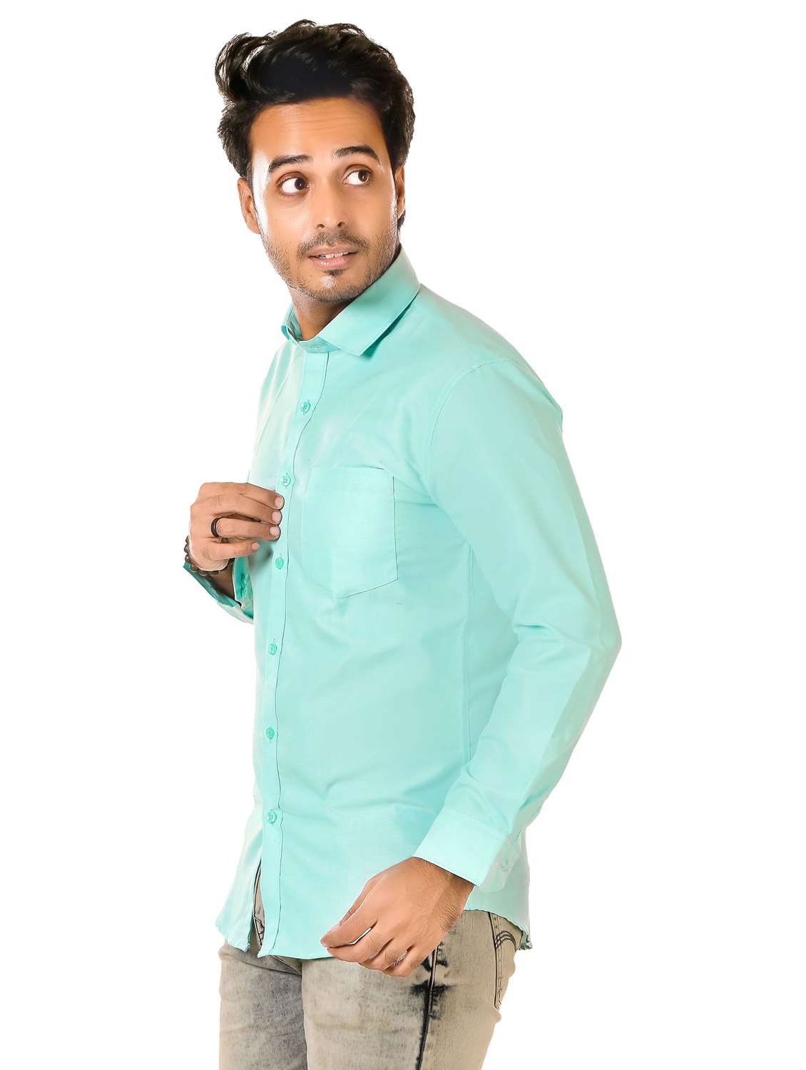 men solid long sleeve regualr fit casual shirt - 22264485 -  Standard Image - 2