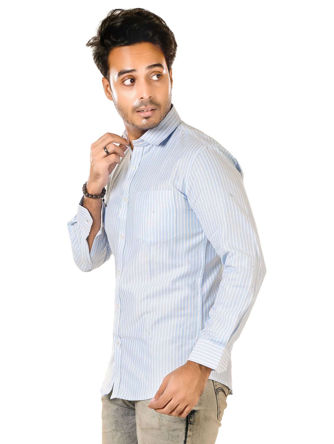 men striped long sleeve regualr fit casual shirt - 22264486 -  Standard Image - 2