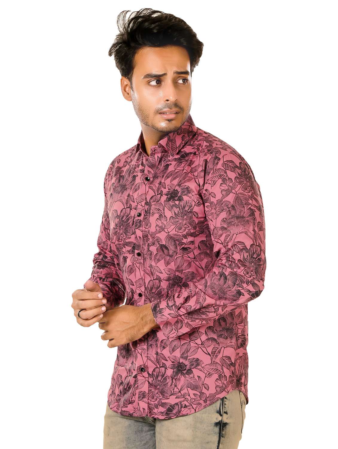 men floral long sleeve regualr fit casual shirt - 22264490 -  Standard Image - 2