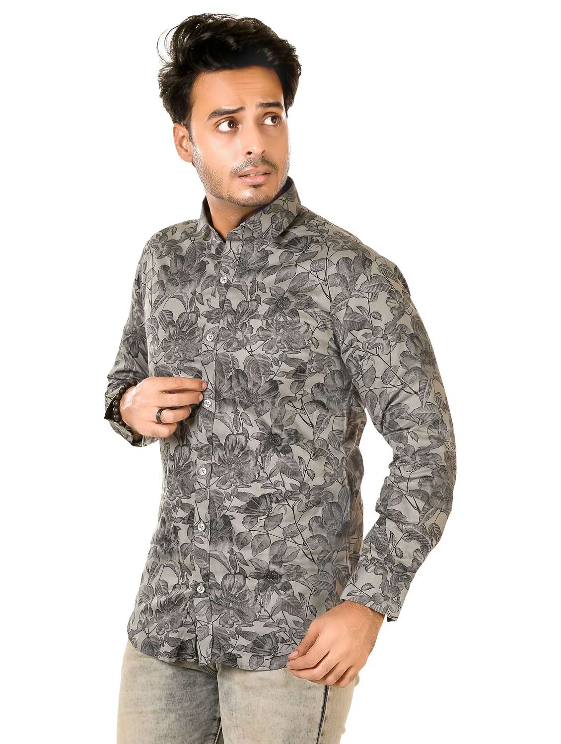 men floral long sleeve regualr fit casual shirt - 22264491 -  Standard Image - 2