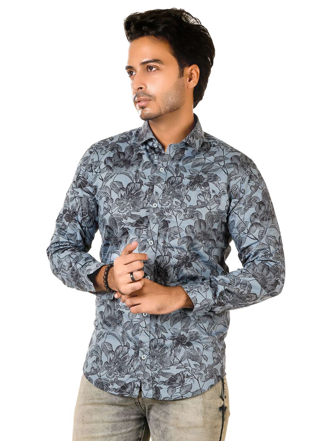 men floral long sleeve regualr fit casual shirt - 22264501 -  Standard Image - 2