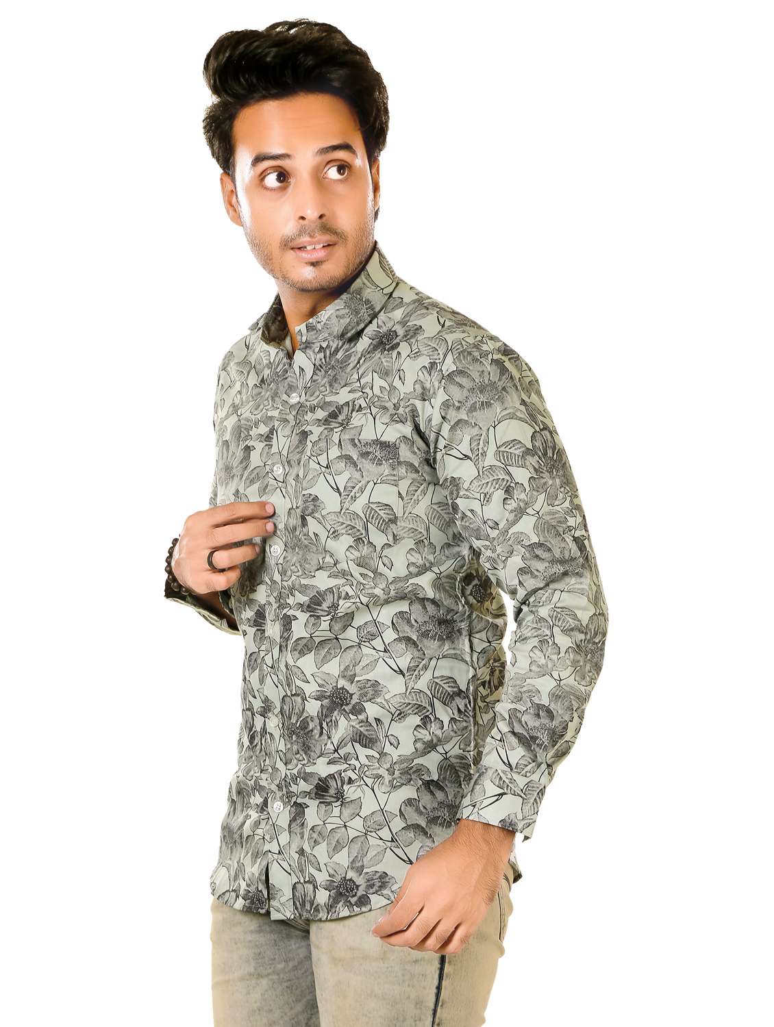 men floral long sleeve regualr fit casual shirt - 22264510 -  Standard Image - 2