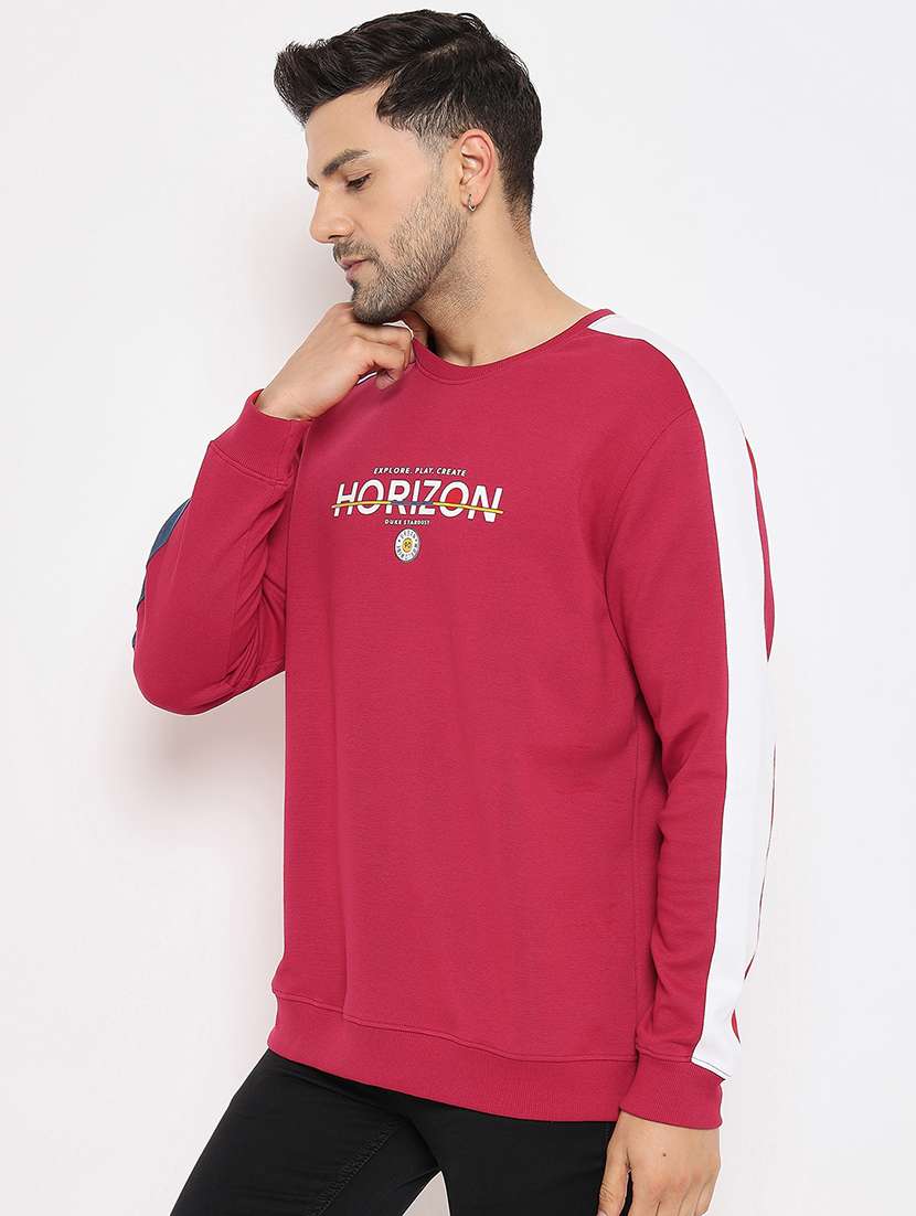 men printed round neck long sleeve sweatshirt - 22264511 -  Standard Image - 2