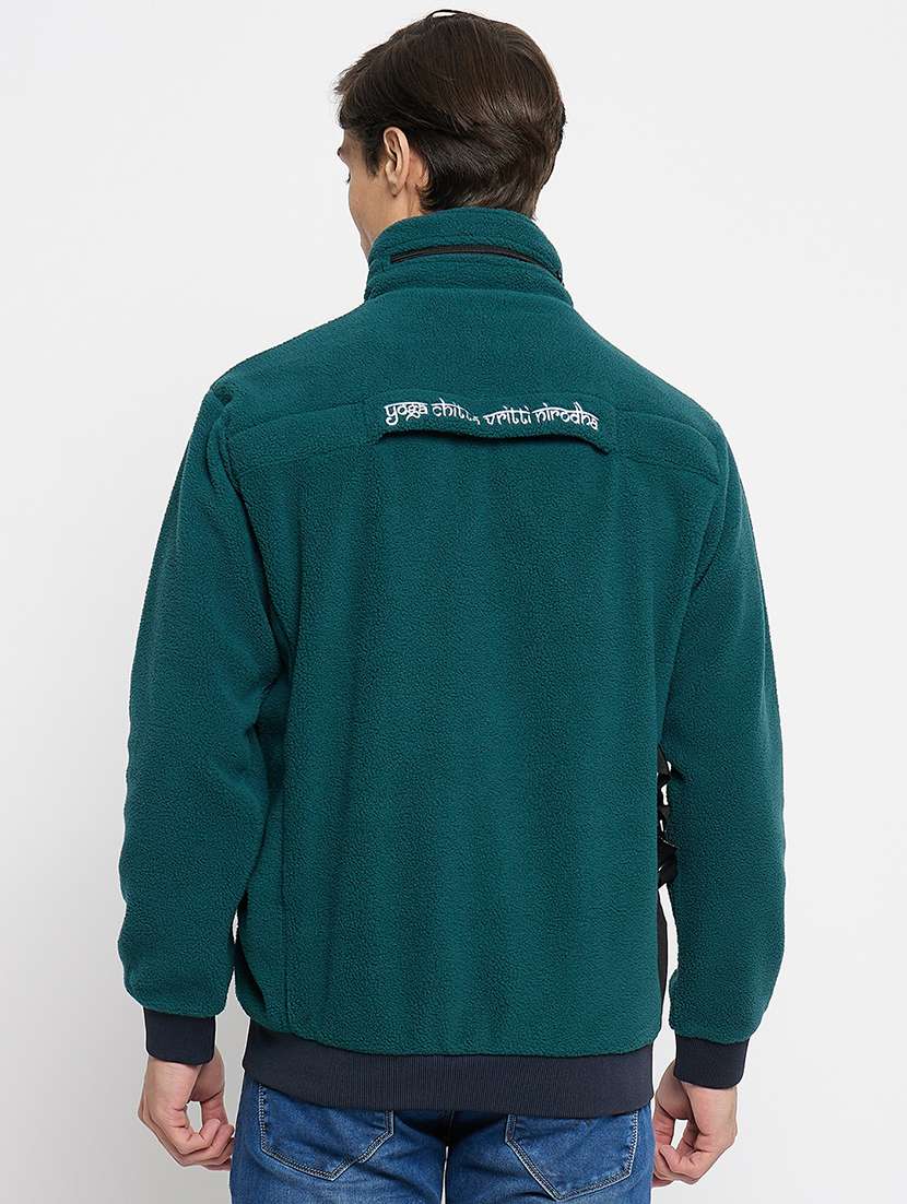 men solid stand collar long sleeve sweatshirt - 22264522 -  Standard Image - 2