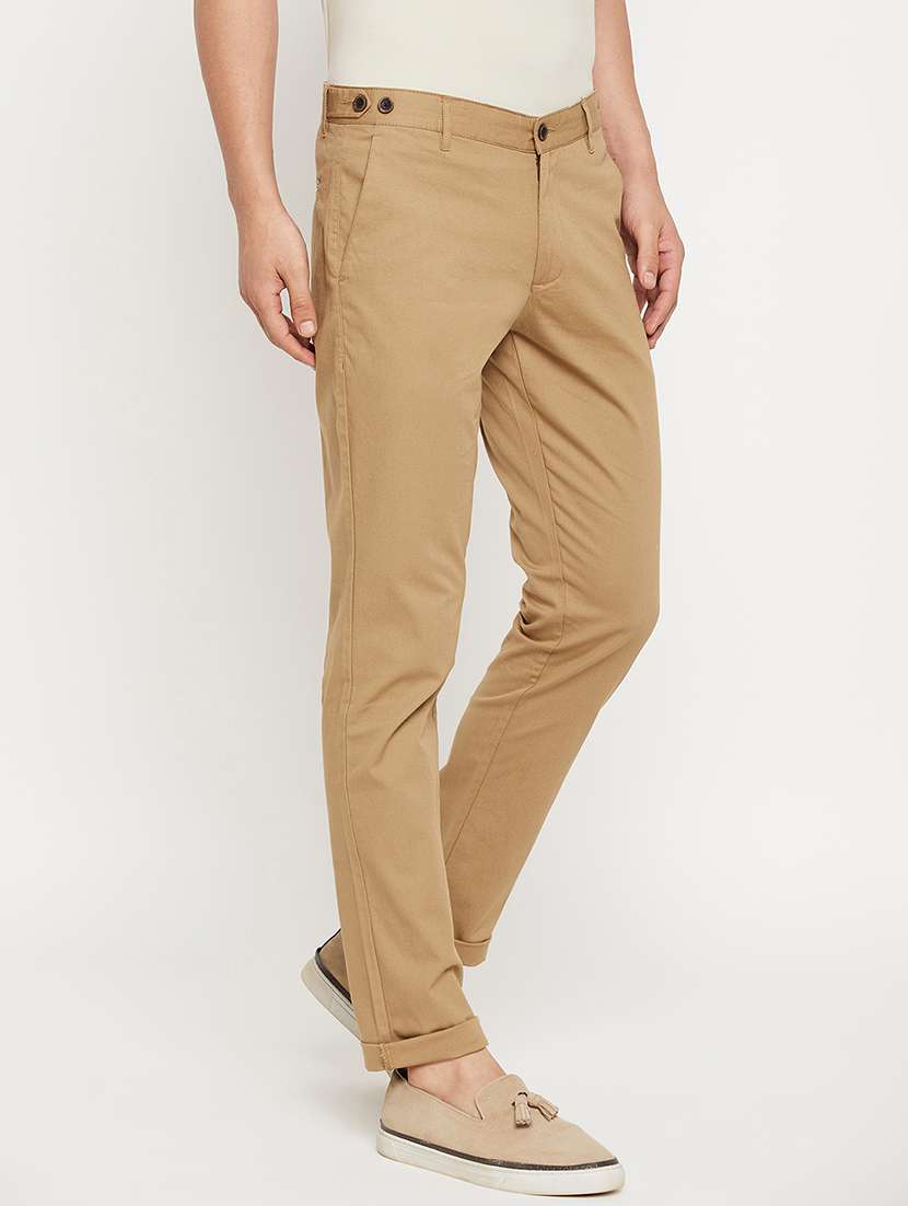 men solid mid rise chinos casual trouser - 22264544 -  Standard Image - 2