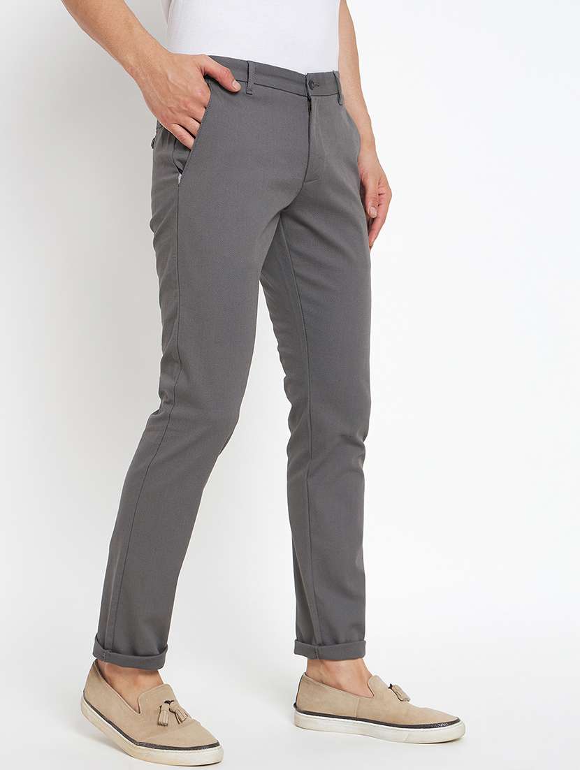 men solid mid rise chinos casual trouser - 22264546 -  Standard Image - 2