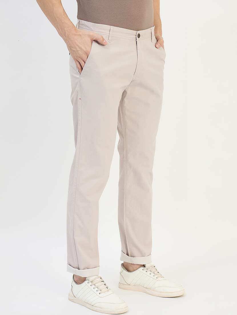 men solid mid rise chinos casual trouser - 22264547 -  Standard Image - 2