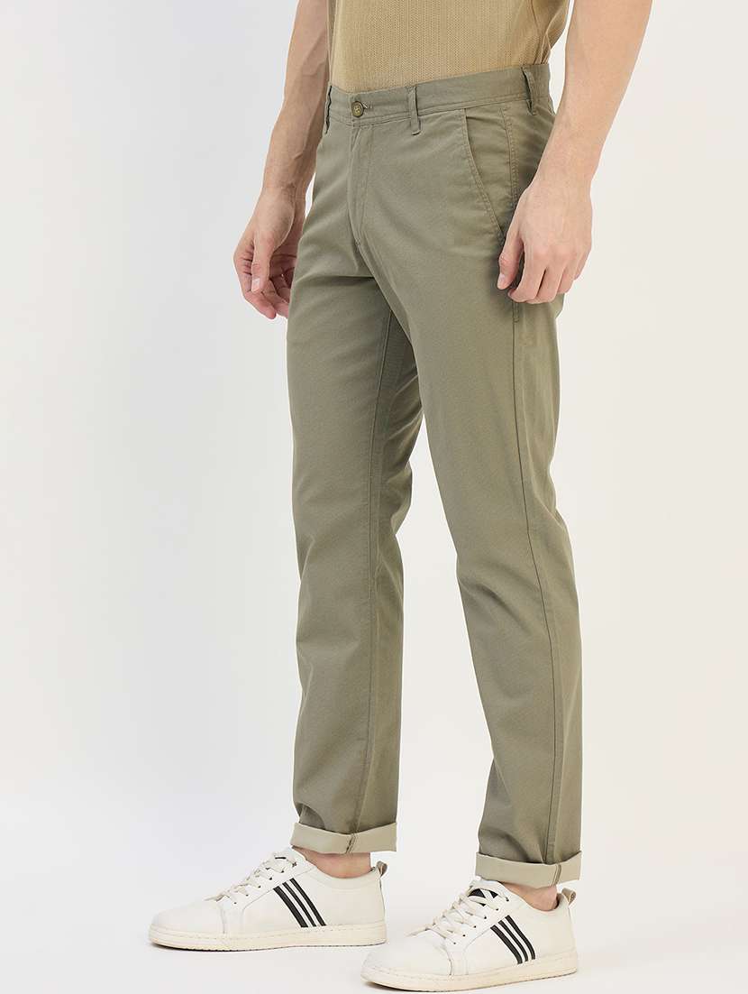 men solid mid rise chinos casual trouser - 22264548 -  Standard Image - 2