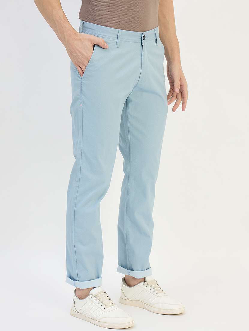 men solid mid rise chinos casual trouser - 22264549 -  Standard Image - 2