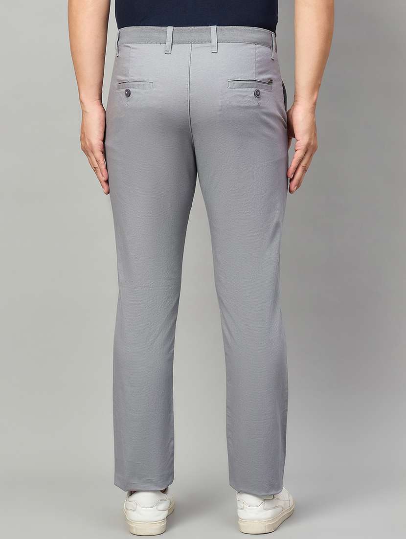 men solid mid rise chinos casual trouser - 22264554 -  Standard Image - 2