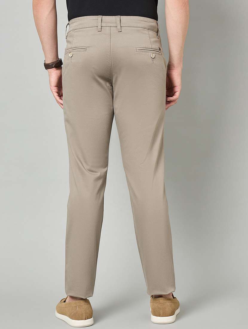 men solid mid rise chinos casual trouser - 22264570 -  Standard Image - 2