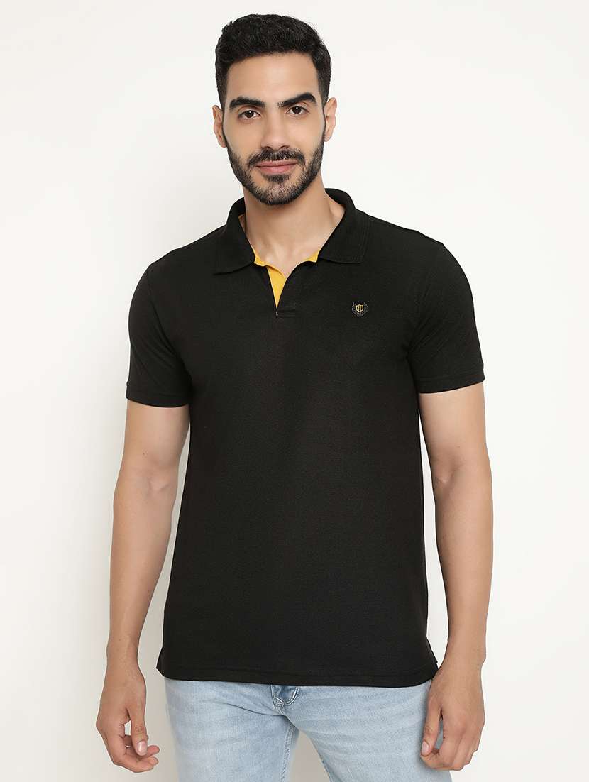 men solid short sleeve regular fit polo t-shirt
