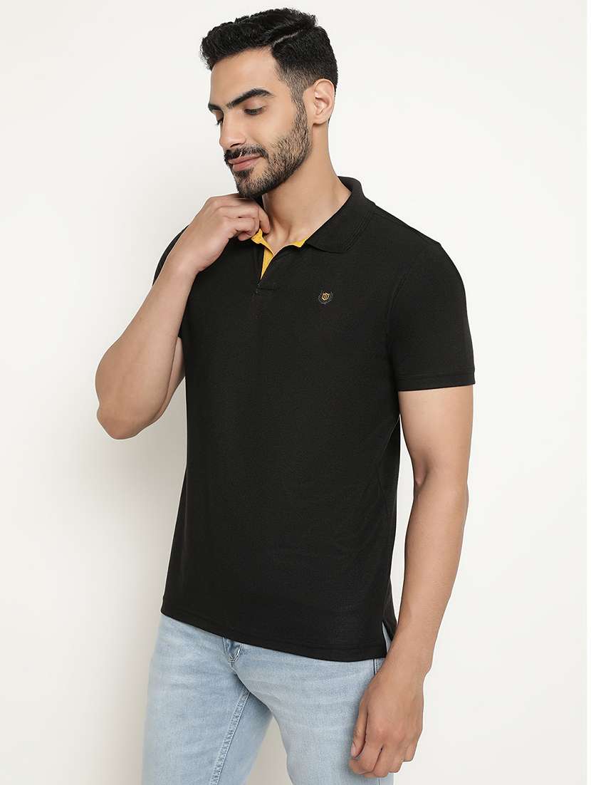 men solid short sleeve regular fit polo t-shirt - 22264572 -  Standard Image - 2