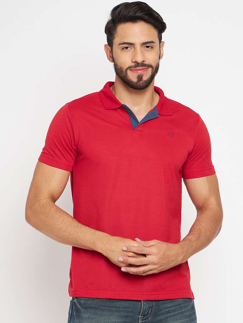 men solid short sleeve slim fit polo t-shirt