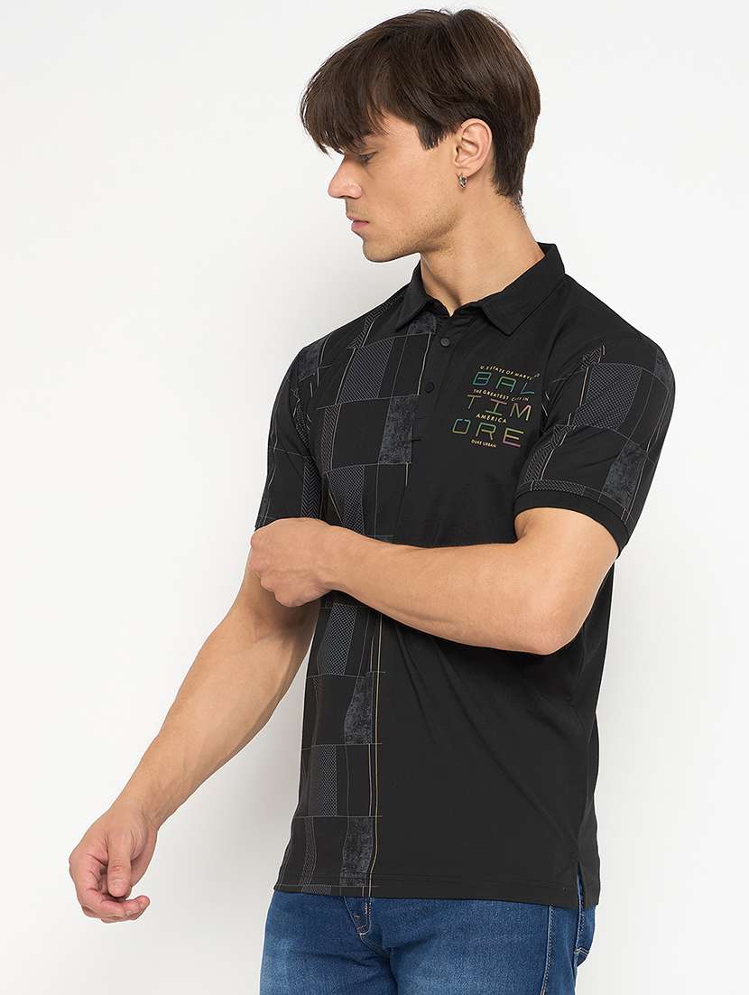 men printed short sleeve polo t-shirt - 22264588 -  Standard Image - 2