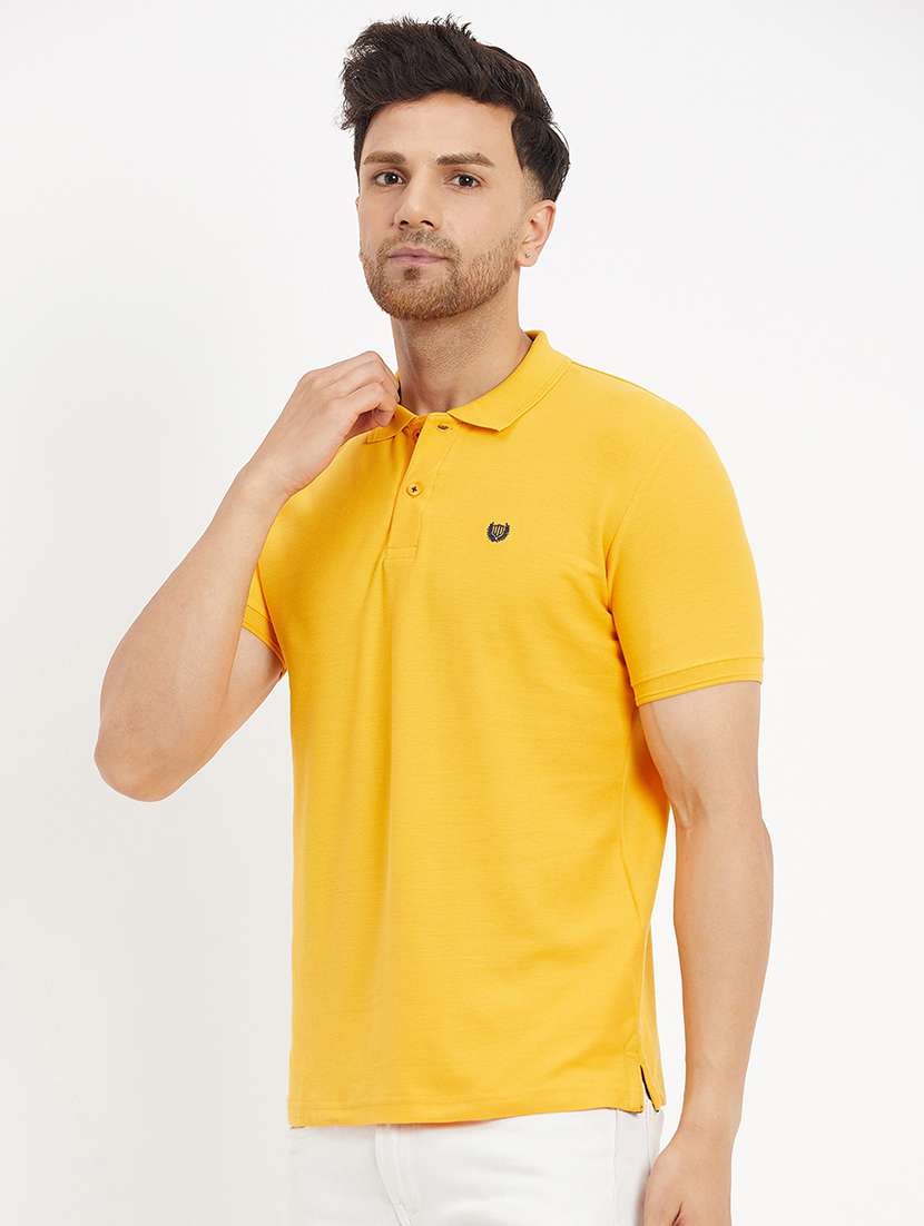 men solid short sleeve slim fit polo t-shirt - 22264610 -  Standard Image - 2