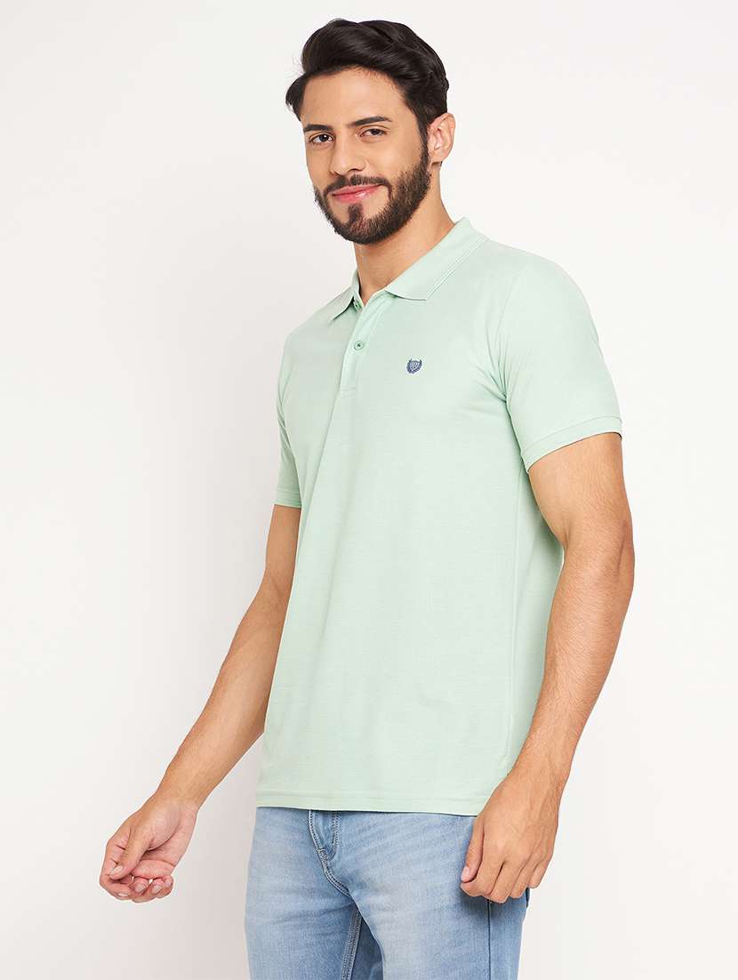 men solid short sleeve slim fit polo t-shirt - 22264611 -  Standard Image - 2