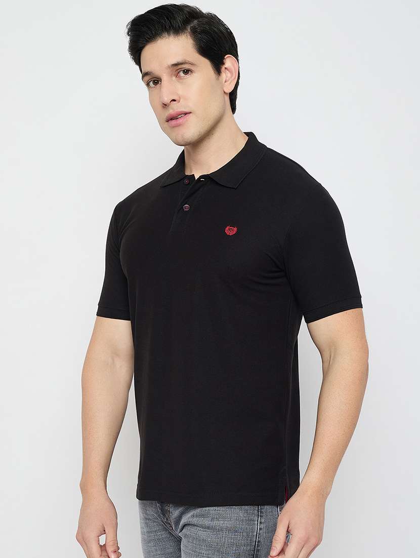 men solid short sleeve slim fit polo t-shirt - 22264614 -  Standard Image - 2