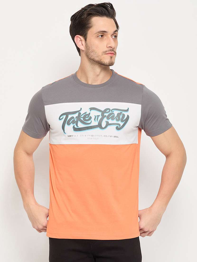 men color blocked short sleeve t-shirt