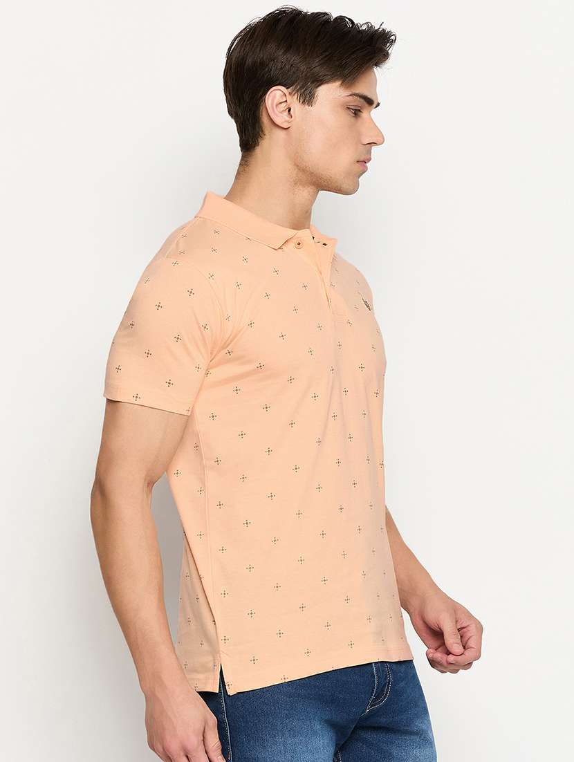 men printed short sleeve polo t-shirt - 22264660 -  Standard Image - 2
