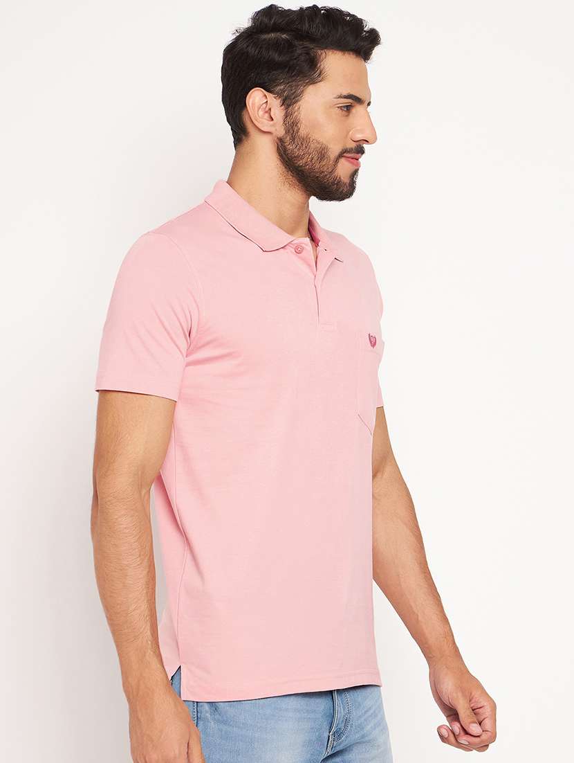 Men Solid Short Sleeve Slim Fit Polo T-shirt - 22264667 -  Standard Image - 2
