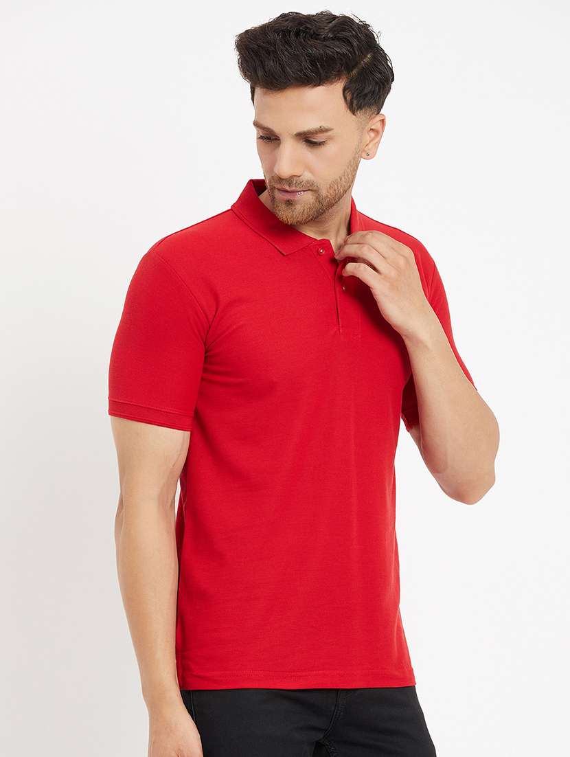 men solid short sleeve slim fit polo t-shirt - 22264674 -  Standard Image - 2