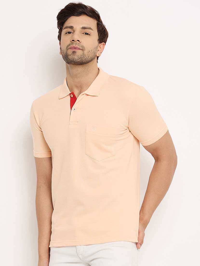 men solid short sleeve slim fit polo t-shirt - 22264678 -  Standard Image - 2