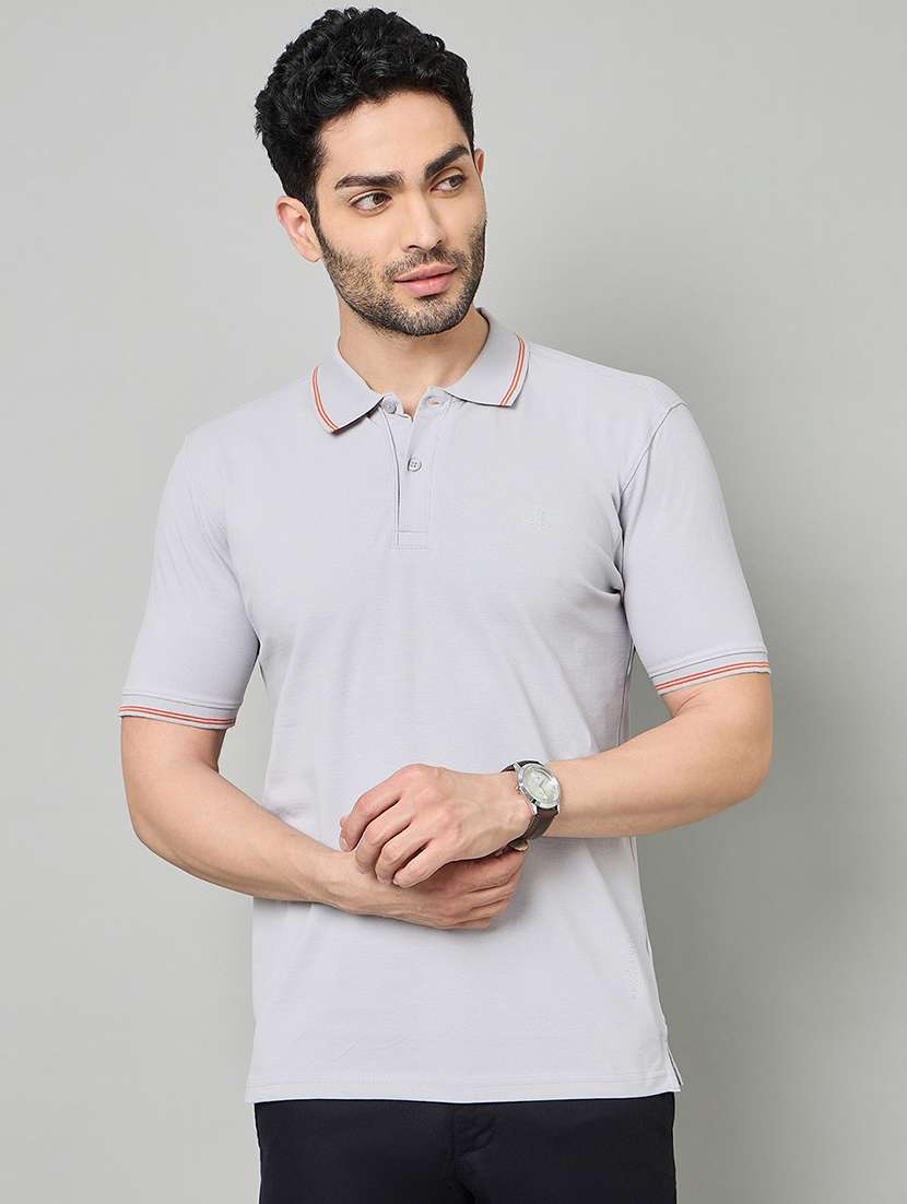 men solid short sleeve polo t-shirt