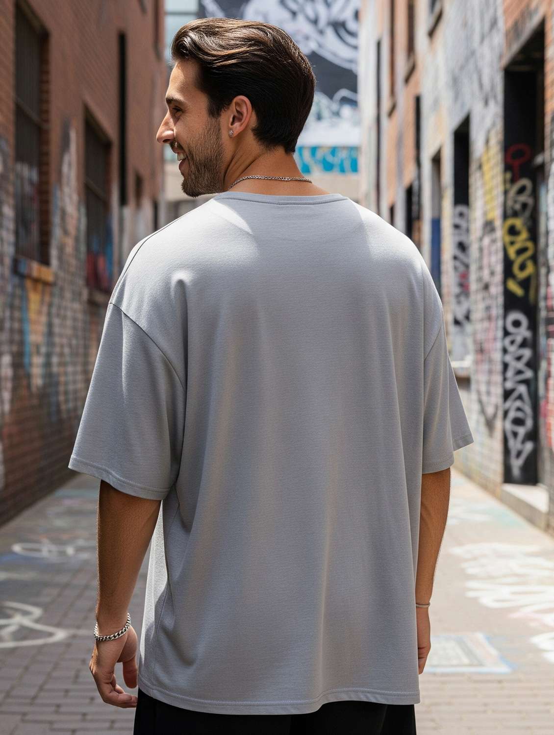 men printed short sleeve oversized t-shirt - 22264714 -  Standard Image - 2