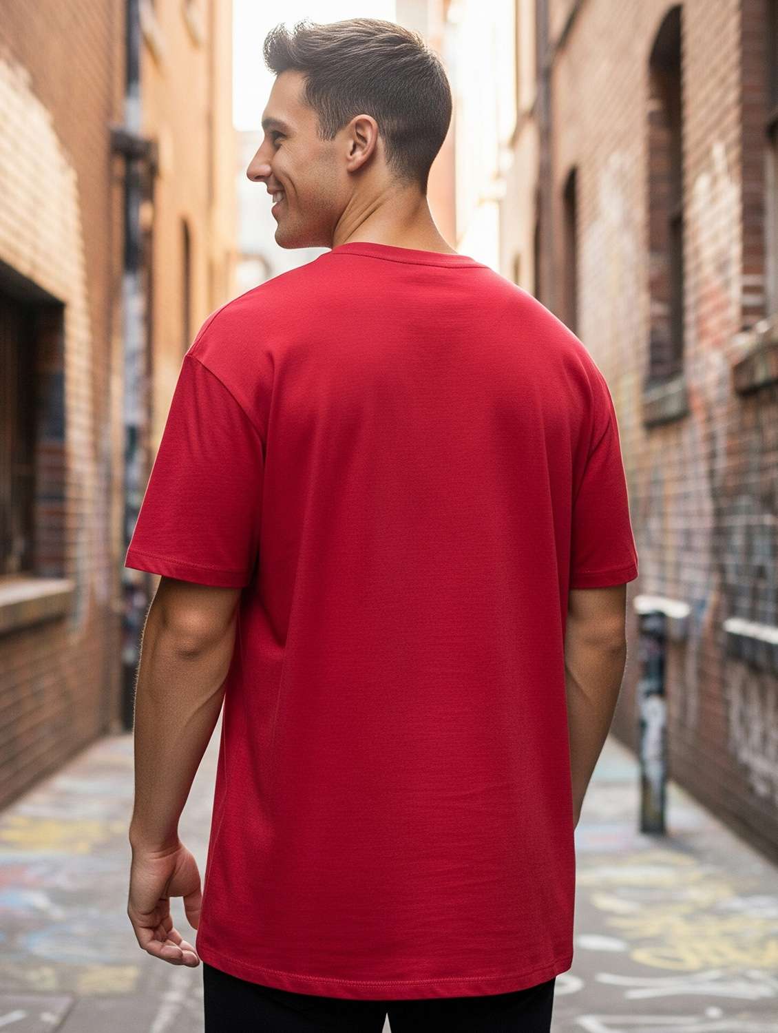 men printed short sleeve oversized t-shirt - 22264715 -  Standard Image - 2