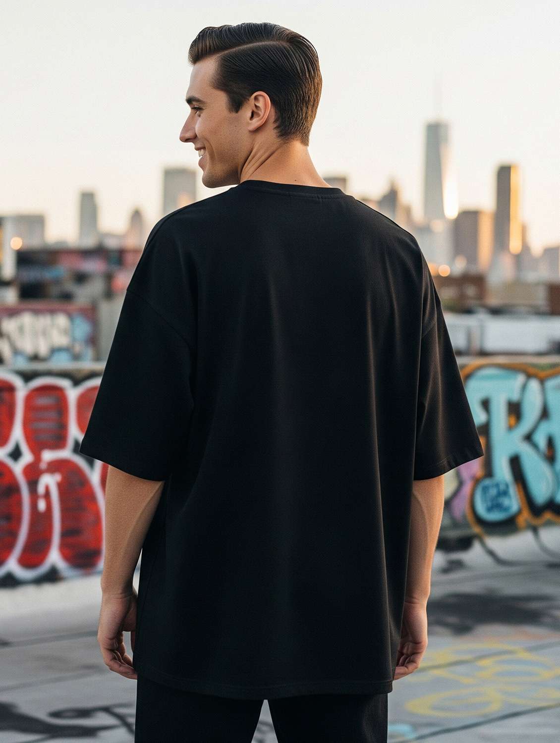 men printed short sleeve oversized t-shirt - 22264717 -  Standard Image - 2