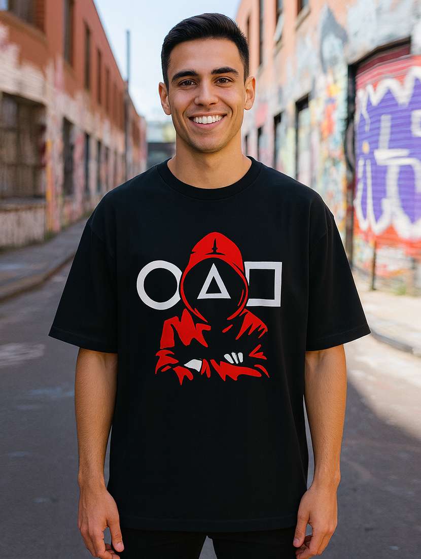 men printed short sleeve oversized t-shirt