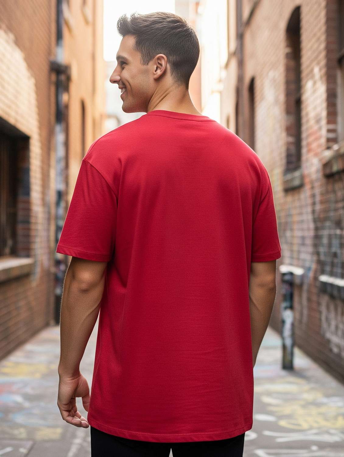 men printed short sleeve oversized t-shirt - 22264725 -  Standard Image - 2