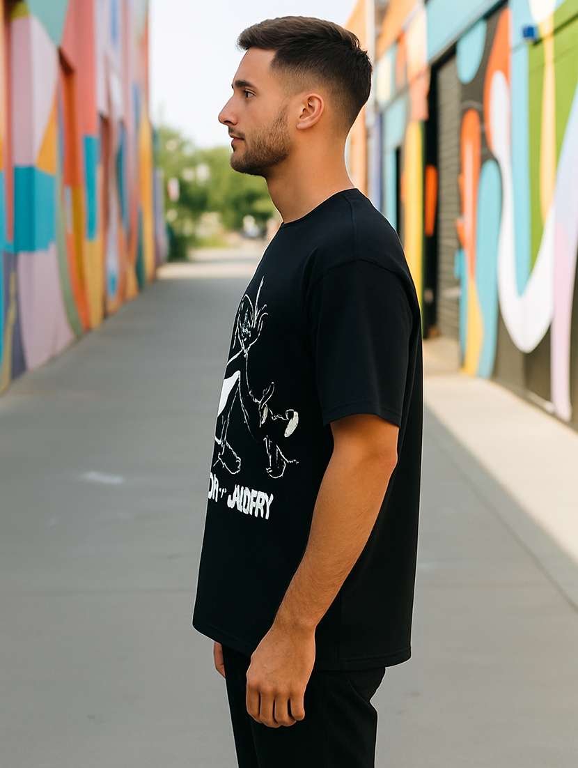 men printed short sleeve oversized t-shirt - 22264727 -  Standard Image - 2