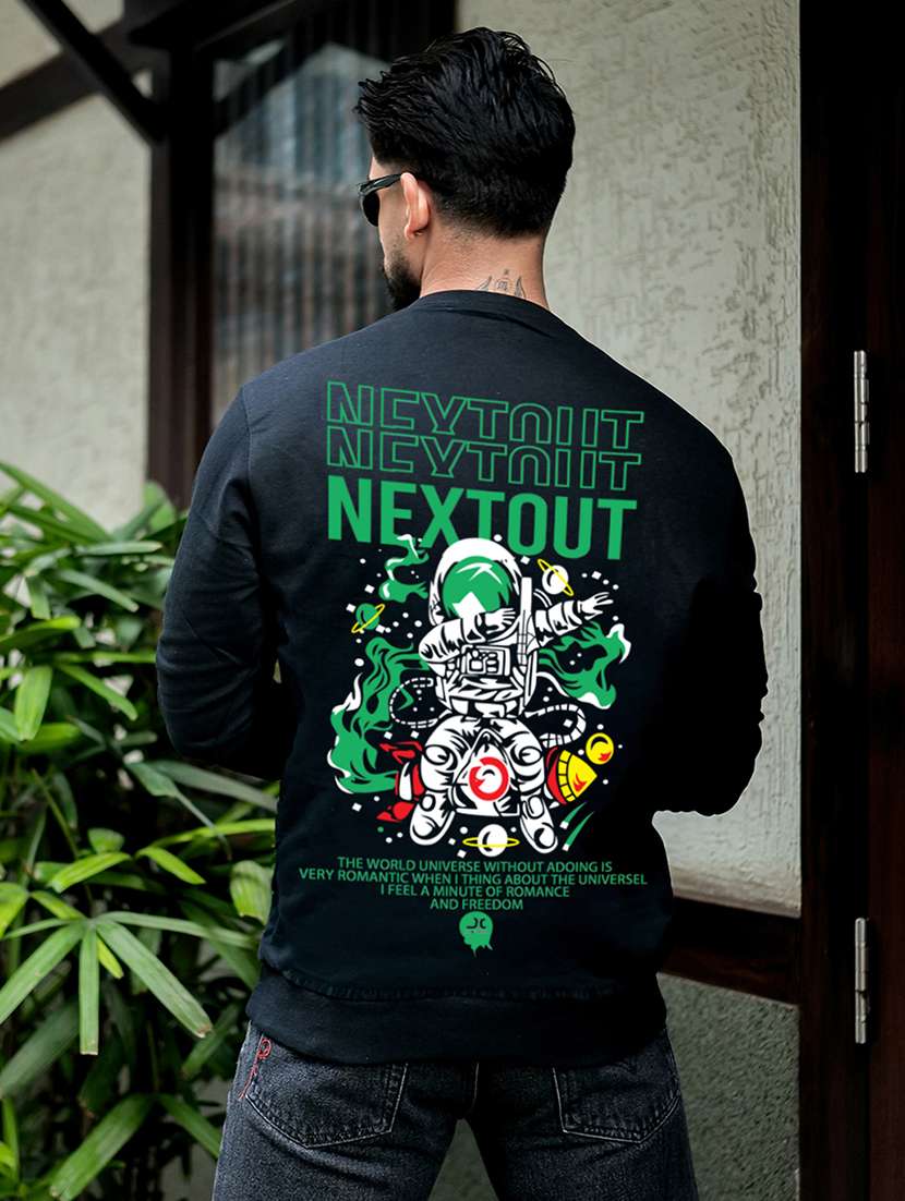 men printed long sleeve regular fit sweatshirt