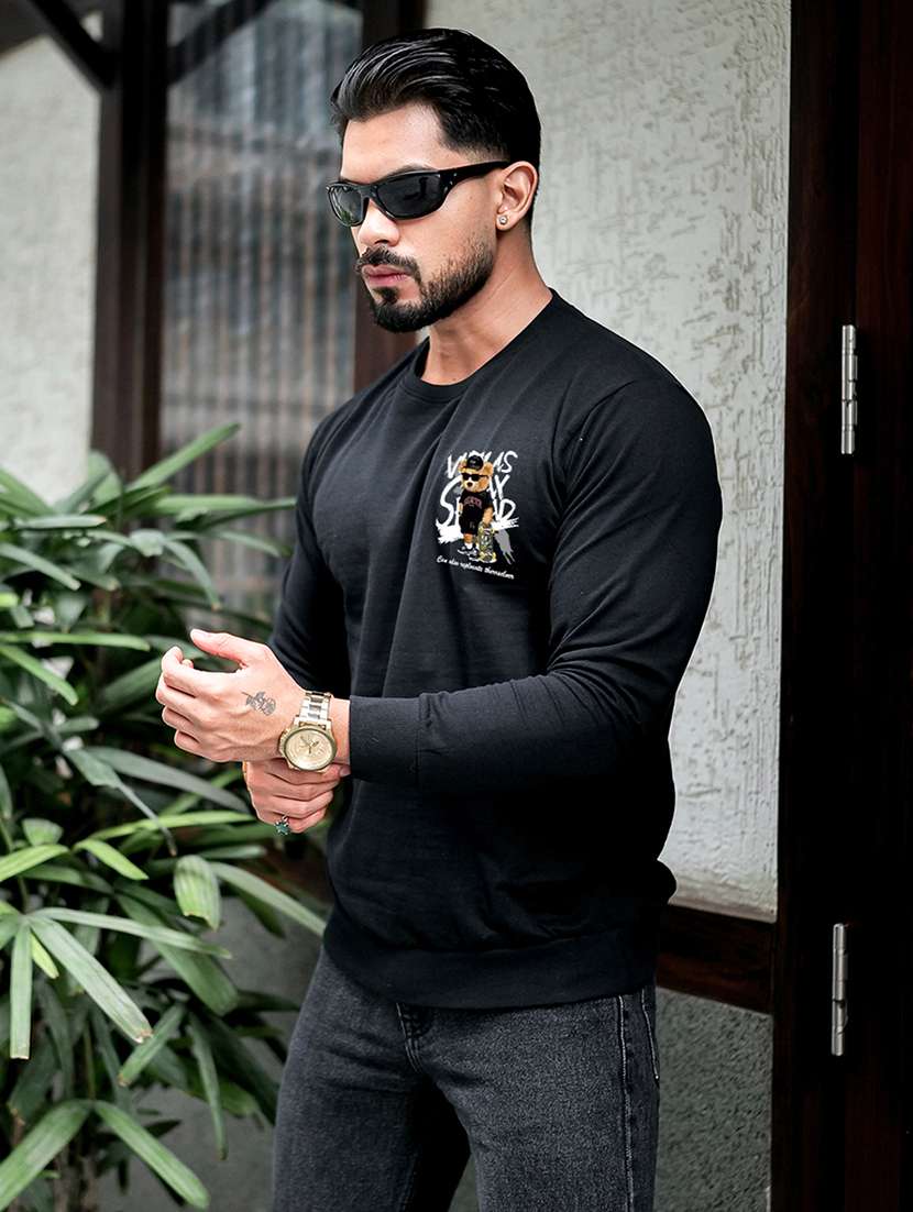 men printed long sleeve regular fit sweatshirt - 22264742 -  Standard Image - 2