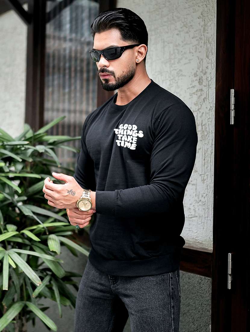 men typographic long sleeve regular fit sweatshirt - 22264752 -  Standard Image - 2