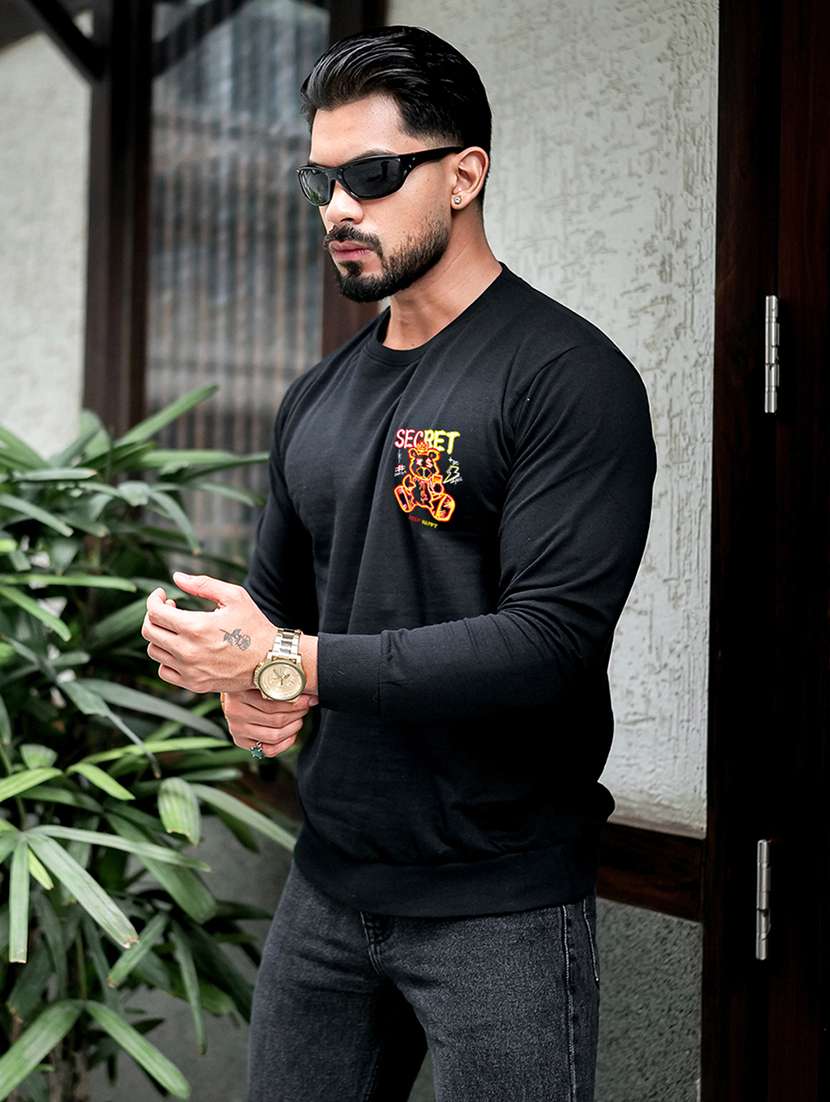 men printed long sleeve regular fit sweatshirt - 22264762 -  Standard Image - 2